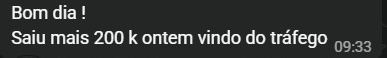 Cliente relata R$ 200 mil vindos do tráfego